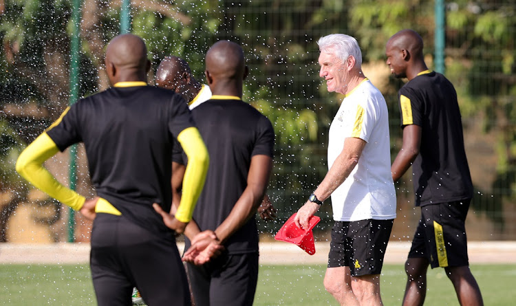 Bafana Bafana coach Hugo Broos during a training session at Lycee Moderne in Korhogo, Ivory Coast on January 23.