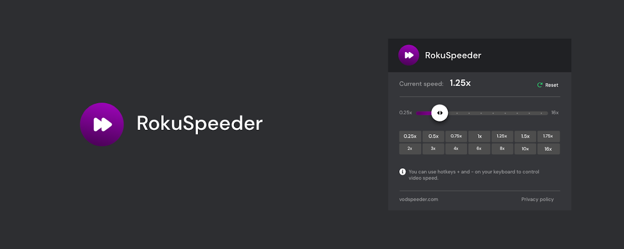 Roku Channel Speeder: adjust playback speed Preview image 1