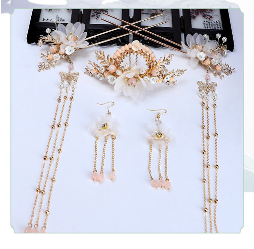 Title 5, Hanfu Antique Headgear Hairpin Full Set Embrace...