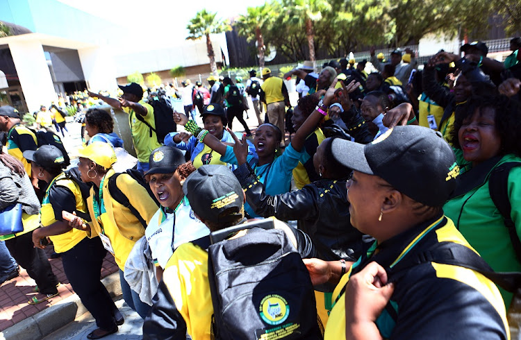 Delegates to the 54th ANC Elective National Conference taking place in Nasrec sing as they arrive at the venue.