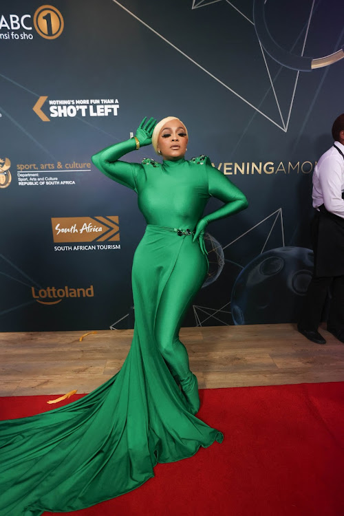 Lethabo LeJoy Mathatho poses for a portrait on the red carpet, 11 March 2023, in Sandton, Johannesburg, during the 6th Royalty Soapie awards. Picture: Alaister Russell