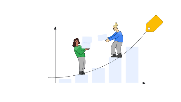 A Google Shopping (CSS) team member is helping their merchant improve the performance of their Shopping campaigns by adding extra blocks on a bar chart.