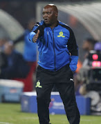 Pitso Mosimane of Mamelodi Sundowns during the Absa Premiership match between Maritzburg United and Mamelodi Sundowns at Harry Gwala Stadium on April 25, 2018 in Durban, South Africa. 