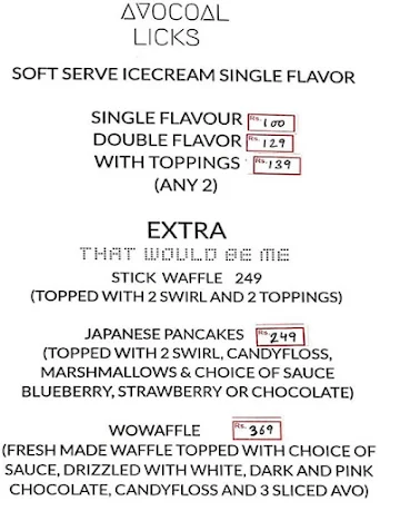 Avocoal Foods menu 