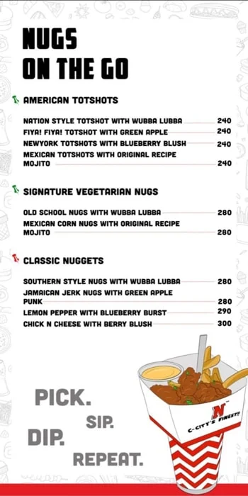 Nugget Nation menu 