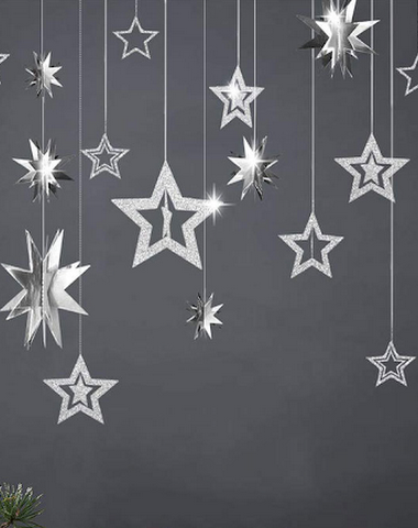 7pcslot Twinkle Star Paper Pendant - 1