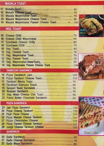 Mahendra Sandwich Centre menu 