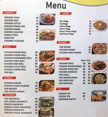 Richa's Cafe menu 