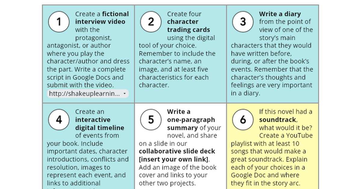 Novel Study Tic-Tac-Toe Menu Choice Board by Kasey Bell