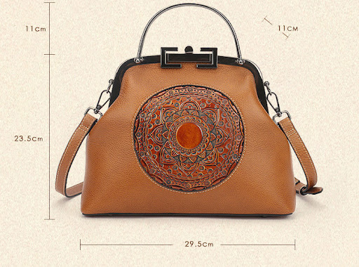 Title 1, Womens Handbag Vintage Totem Embossed Lock A s...