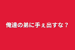 俺達の弟に手ぇ出すな？