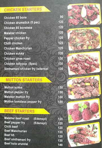 Eden Restaurant menu 