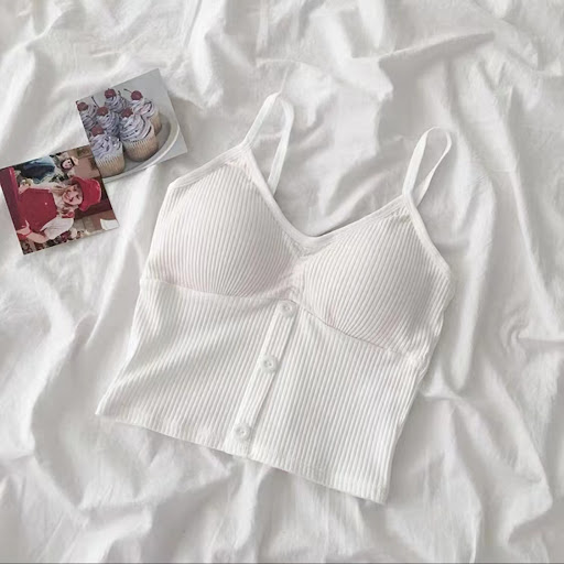 Title 5, Button Solid Color Camisole Cotton Vest Girl