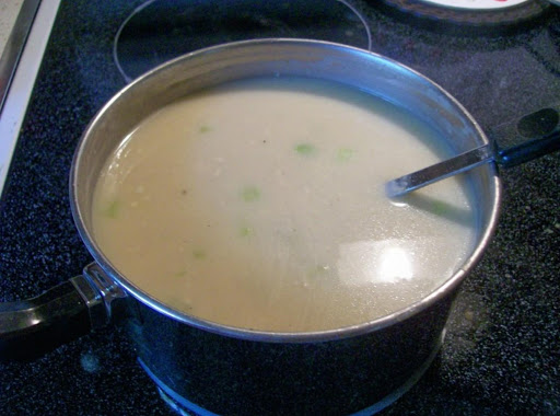 I just made this soup in absolutely No time at all. Its very Good.  Its a thin But Creamy Soup. I am enjoying this. 