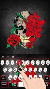 Rose Love Skull Keyboard - náhled