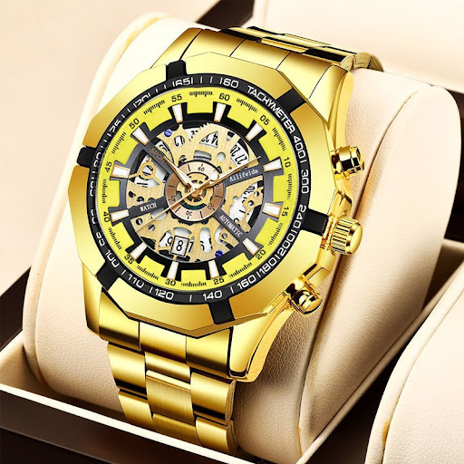 Title 6, Mens Quartz Watch with Hollow Back Cover Styli...