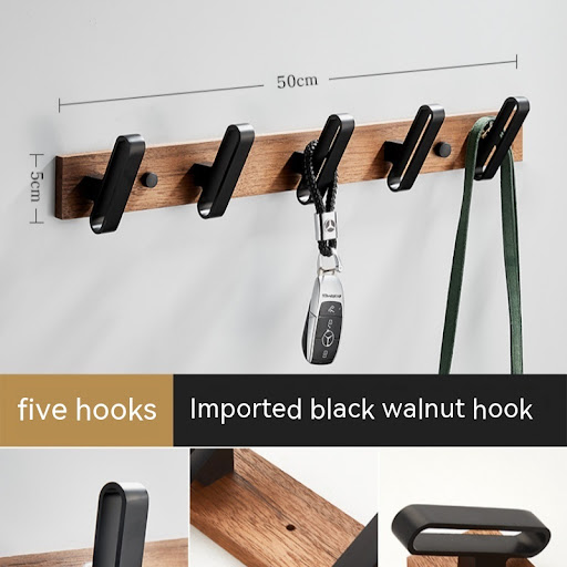 Title 9, Light Luxury Solid Wood Clothes Hook Wall mount...