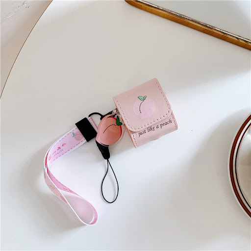 Title 3, Apple Compatible Earphone Case, Leather Fruit O...