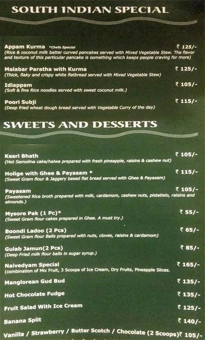 Naivedyam menu 