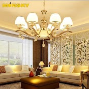 [Mã Lifemc11Sc Giảm 80K]Đèn Chùm Monsky Gold Hiện Đại Phong Cách Châu Âu Quý Phái, Đẹp Mắt - Tặng Kèm Bóng Led Cao Cấp