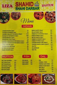 Shahid Shahi Darbar menu 2