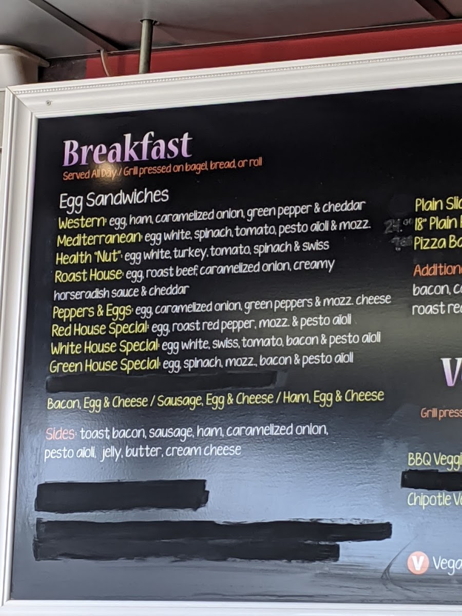 Bare Naked Bakery gluten-free menu