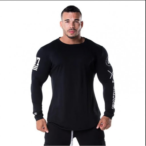 Title 4, European and American Running Round Neck Slim F...