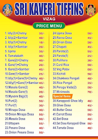 Sri Kaveri Tiffins menu 2