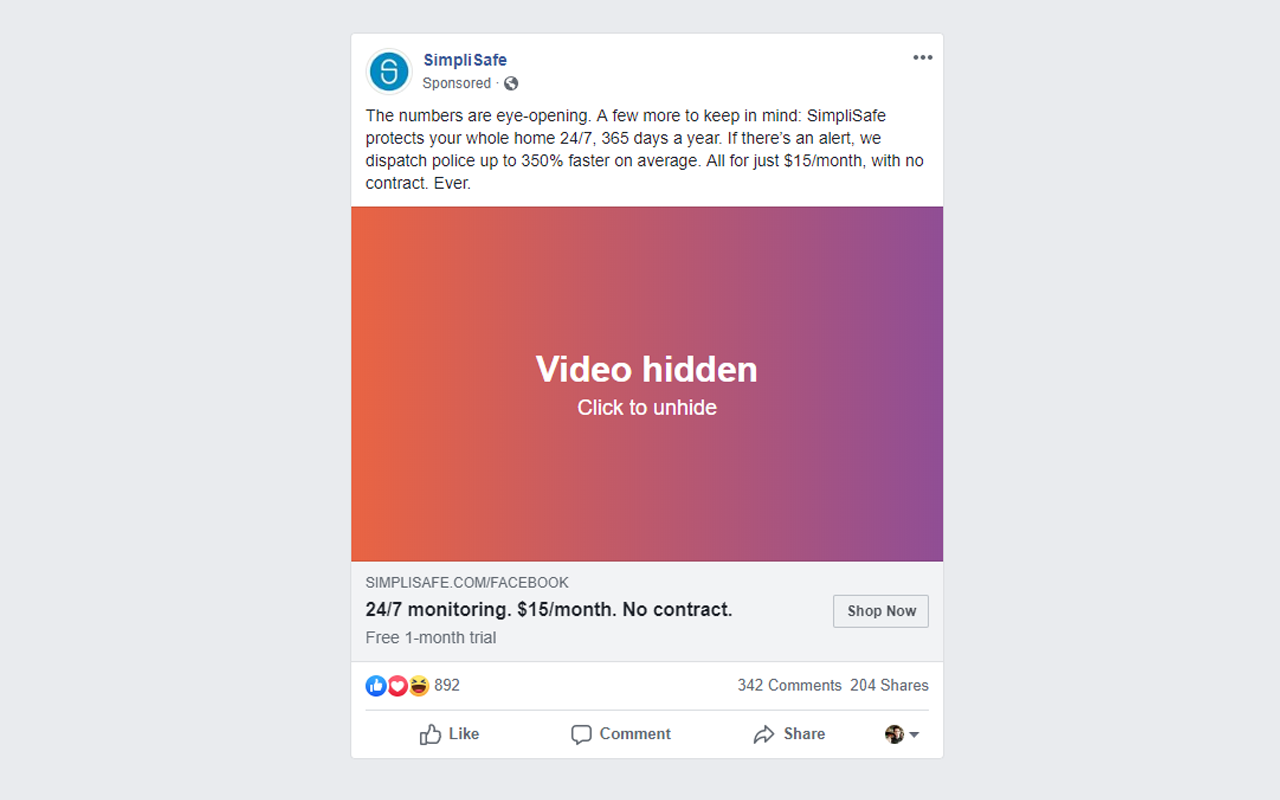 Hide Videos For Facebook Preview image 0