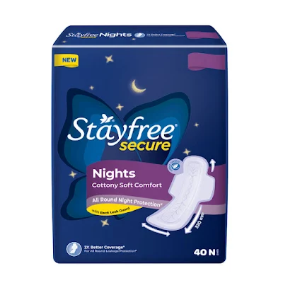 STAYFREE SA/PAD SCURE N/COTT SOFT CMFRT 40PC