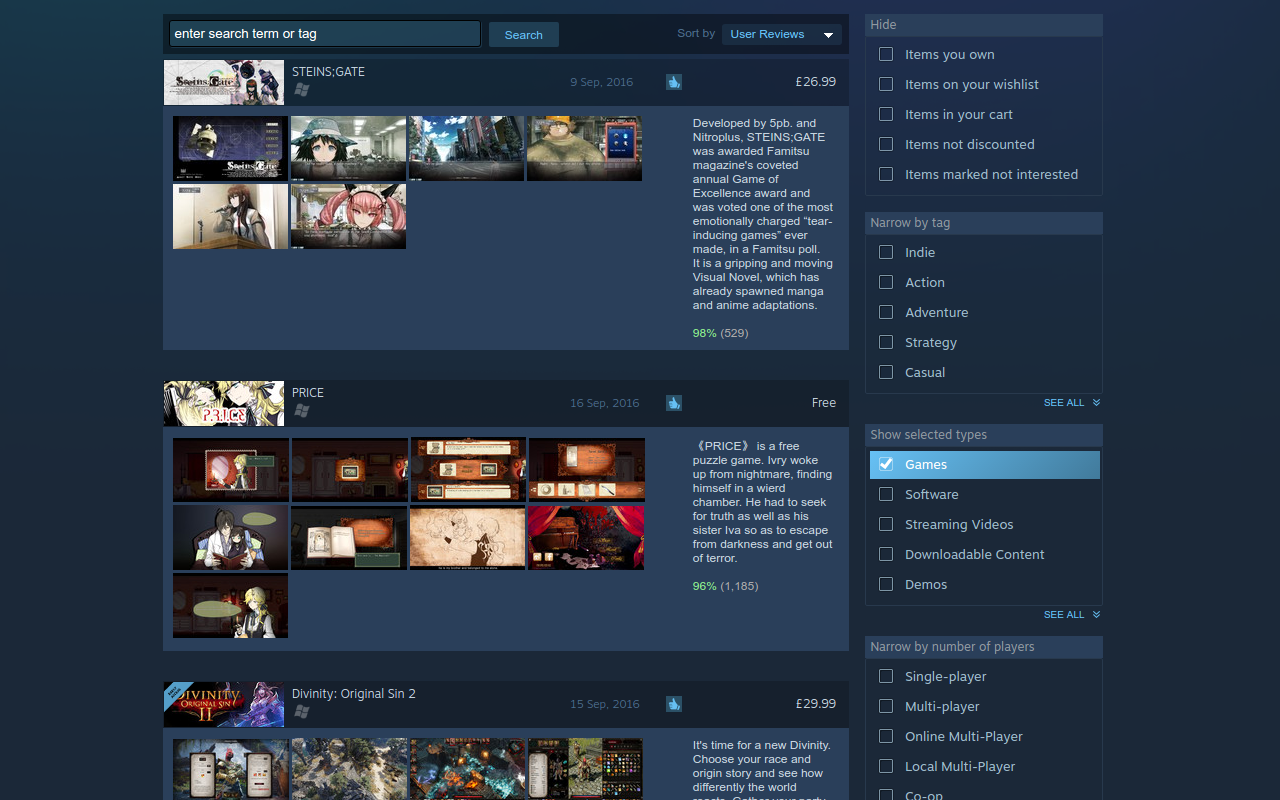 Search Preview for Steam Preview image 0