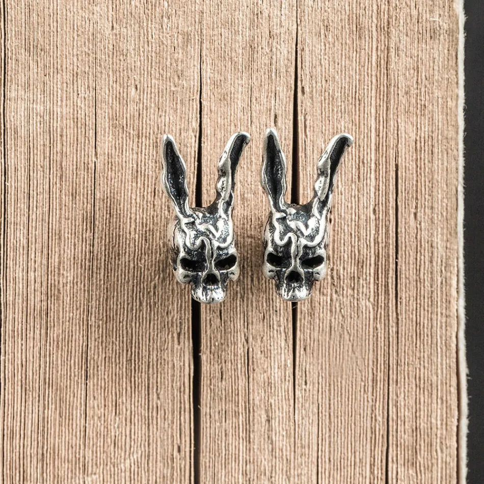 S925 Sterling Silver Non-mainstream Rabbit Stud Earrings. Add a unique touch to your everyday style with these charming 