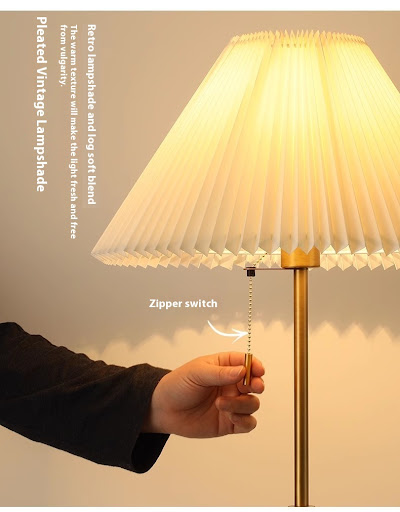Title 8, Lampada podłogowa plisowana w stylu vintage i l...