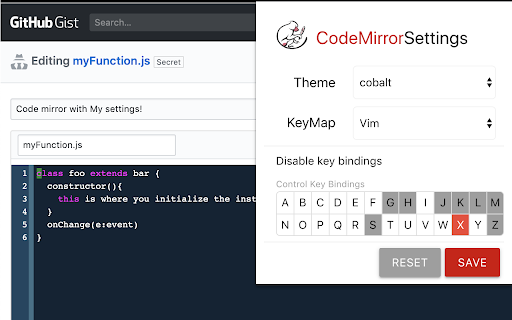 Codemirror Global Settings