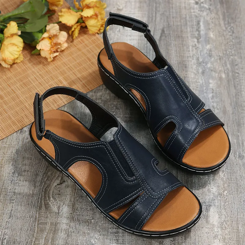 Title 4, Womens Summer Velcro Ankle Strap Sandals, Chun...