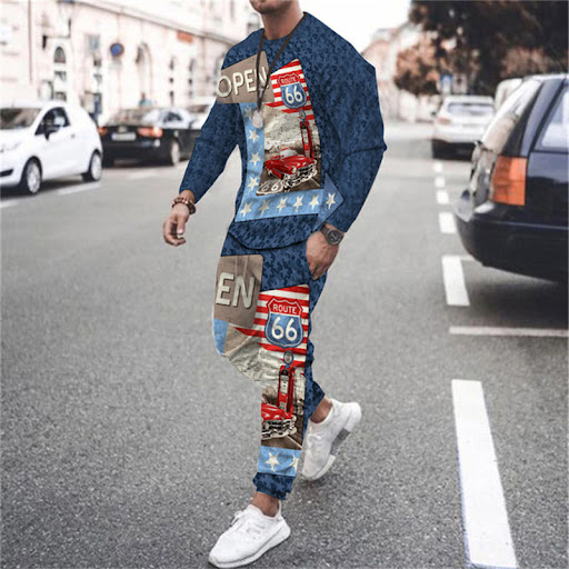 Title 11, Mens 3D Digital Print Long Sleeve Shorts Round...