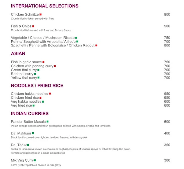 Edesia - Crowne Plaza menu 