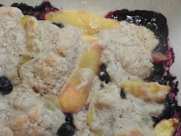 Margi's Guilt-Free Blueberry Peach Cobbler