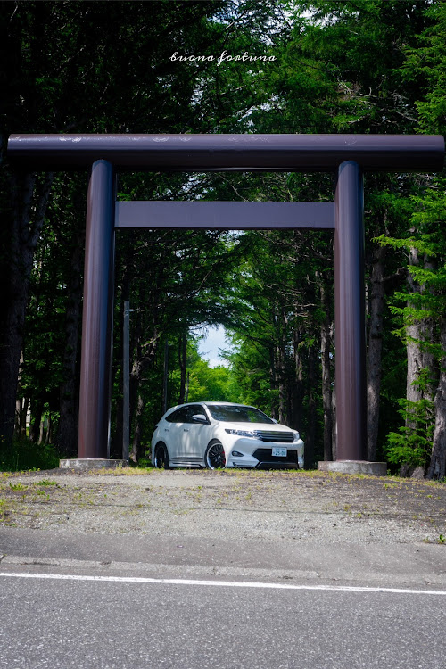 ハリアーのちょいシャコタン・車高調整・７月もよろしくお願いいたしますに関するカスタム事例の投稿画像1枚目