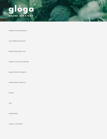 Gloga Brand Strategy - Brand Strategy template