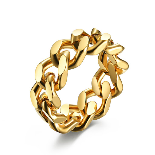 Title 9, Simple Wind Titanium Steel Chain Ring Durable a...