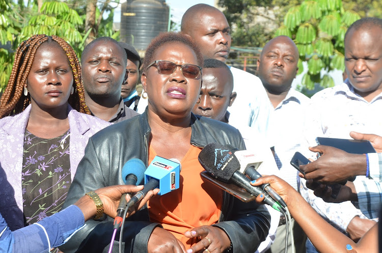 Kandara MP Alice Wahome during a press briefing on Monday, October 5.