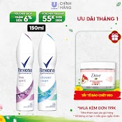 Xịt Khử Mùi Rexona Khô Thoáng Tối Ưu Mát Lạnh Sảng Khoái Dành Cho Nữ, 150Ml