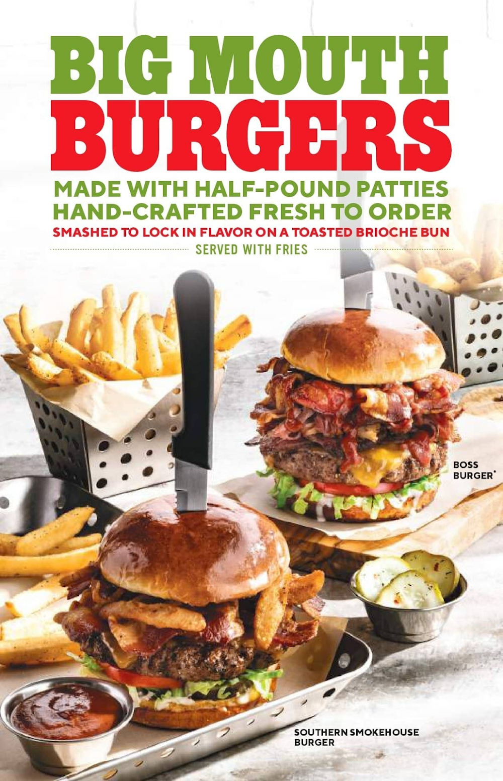 Cheeseburger & Hamburger Menu: Big Mouth Burgers® - Grill & Bar Menu