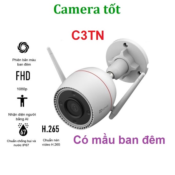 Camera Ezviz C3Tn 3Mp 2K / 1080P 2Mp Ngoài Trời - Có Mầu Ban Đêm - Ai Thông Minh