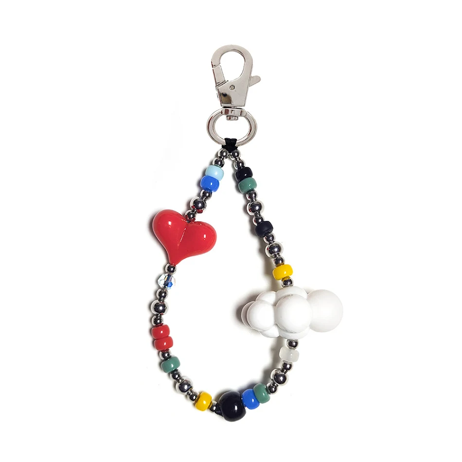 Cloud Kralen Sleutelhanger Meisjesstijl Geweven Kralen Liefde Ornamenten, een schattig accessoire voor sleutels en tassen, perfect cadeau