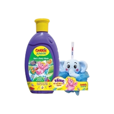 Sữa Tắm Gội Toàn Thân Carrie Junior Hương Grapeberry 280g tặng bông tắm (quà bó kèm - màu ngẫu nhiên)