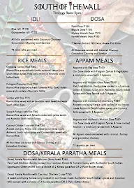 South Of The Wall menu 1