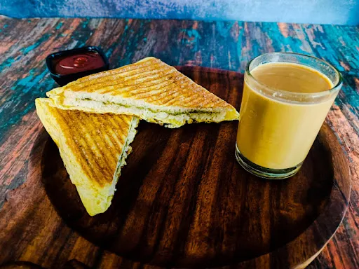 Omelette Sandwich Butter + Chai (1 - 2 Cups)