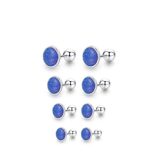 Title 6, S925 Sterling Silver Opal Simple All-match Earr...